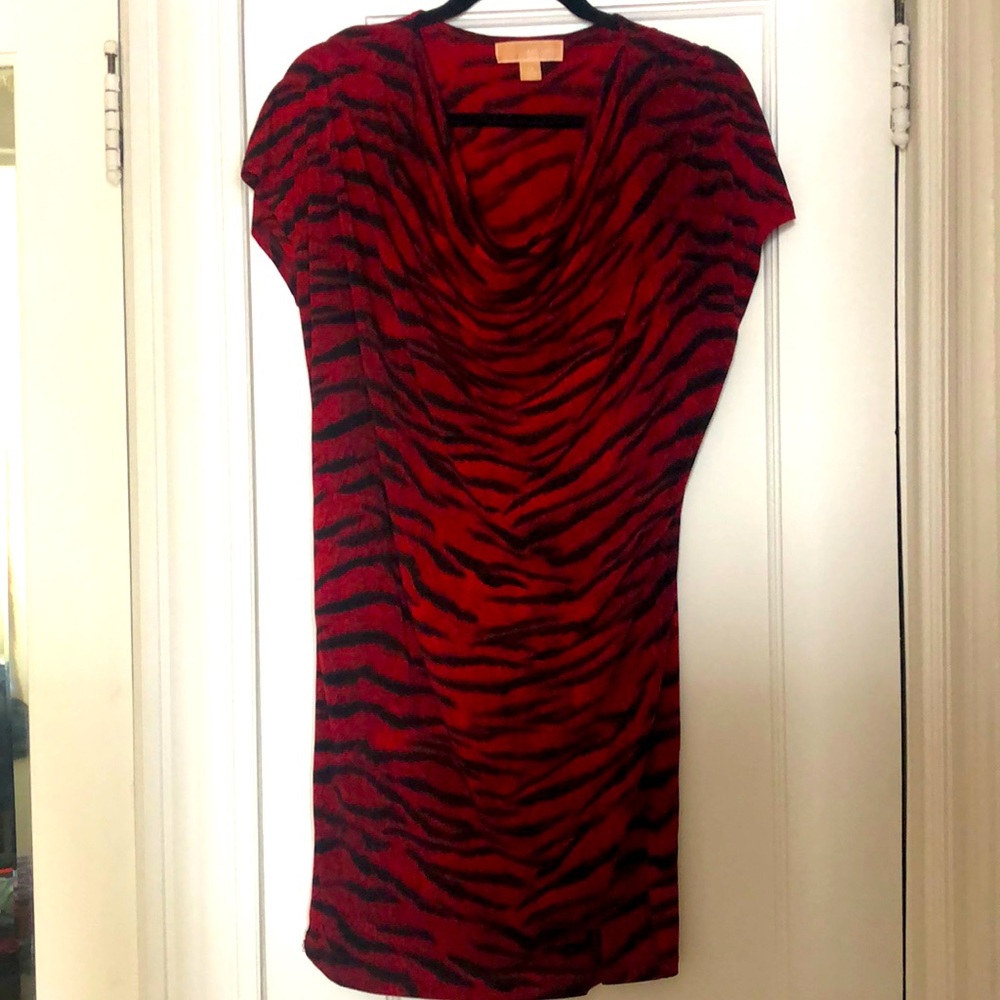 Michael Kors Red Animal Print Dress